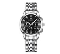 rorios Damenuhr Leuchtende Uhr Analoge Quarzuhr mit Edelstahlarmband Kalender Armbanduhr für Frauen Mädchen