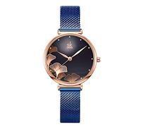 rorios Damenuhren Analog Quarz Uhren mit Edelstahlarmband Mode Kreative wasserdichte Armbanduhr für Damen Mädchen Blau