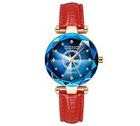 RORIOS Damenuhren Analog Quarz Uhren mit Lederband Mode Wasserdicht Frauen Uhren Diamant Armbanduhren für Frauen Mädchen