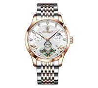 rorios Elegant Armbanduhr für Herren Analog Quarz Uhren Vintage Edelstahl Herrenuhren Datum Kalender Leuchtend Uhr für Männer Weiß