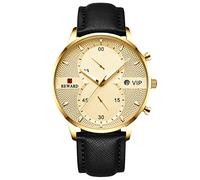 rorios Fashion Herrenuhr Leuchtende Uhr Analoge Quarzuhr mit Lederband Casual Chronograph Armbanduhr für Herren