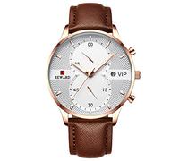 rorios Fashion Herrenuhr Leuchtende Uhr Analoge Quarzuhr mit Lederband Casual Chronograph Armbanduhr für Herren