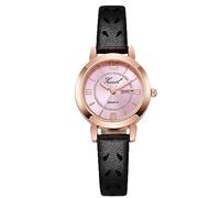 rorios Frauen Casual Analoge Quarz Uhr Damen Schwarz Lederarmband Uhr Mädchen Woche Datum Kalender Armbanduhr Leuchtend wasserdichte Uhr Rosa