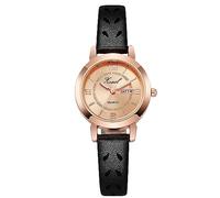 rorios Frauen Casual Analoge Quarz Uhr Damen Schwarz Lederarmband Uhr Mädchen Woche Datum Kalender Armbanduhr Leuchtend wasserdichte Uhr ORO rosa