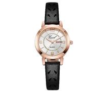 rorios Frauen Casual Analoge Quarz Uhr Damen Schwarz Lederarmband Uhr Mädchen Woche Datum Kalender Armbanduhr Leuchtend wasserdichte Uhr Blanco
