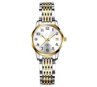 RORIOS Frauen Mechanische Uhr Damen Elegant Armbanduhren Minimalistisch Automatik Uhr Mode Automatik Edelstahl Uhr Leuchtend Analog Damenuhren Weiß A
