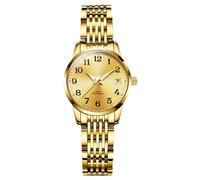 RORIOS Frauen Mechanische Uhr Damen Elegant Armbanduhren Minimalistisch Automatik Uhr Mode Automatik Edelstahl Uhr Leuchtend Analog Damenuhren Gold