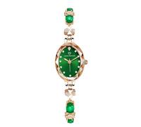rorios Frauen mit Vier Blättern Clover Quartz Watch Metallarmband Elegante Diamant Set Quarzhanduhr wasserdichte Uhr Grün