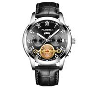 rorios Herren Analog Quarz Armbanduhr Klassische Business Uhr Datum Kalender Leuchtend Uhr Edelstahl Herrenuhren Multifunktional wasserdichte Uhr Schwarz Silber B