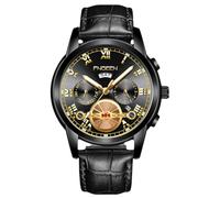 rorios Herren Analog Quarz Armbanduhr Klassische Business Uhr Datum Kalender Leuchtend Uhr Edelstahl Herrenuhren Multifunktional wasserdichte Uhr Schwarz B