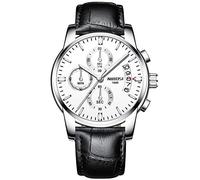 rorios Herren Analog Quarz Armbanduhren Leuchtend Chronograph Uhr Geschäft Uhren Lederband mit Datum Kalender Mode Armbanduhr Männer