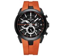 rorios Herren Armbanduhren Einfach Silikon Uhr Multifunktional Sport Uhr Freizeit Quarz Uhr Mode Analog Uhr Chronograph Leuchtend Uhr für Männer Orange