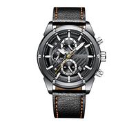 rorios Herren Armbanduhren Leder Armband Kalender Leuchtend Stoppuhr Multifunktionen Wasserdicht Herrenuhr