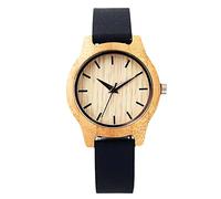 rorios Herren Damen Bambus Holzuhr Analog Quarzwerk mit Silikonband Leicht Holz-Armbanduhr für Damen Herren Natürholz Uhr