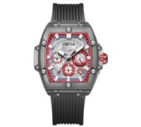 rorios Herren Durchsichtig Tonneau Armbanduhren Silikon Analog Quarz Uhren für Männer Multifunktional Mode Uhr wasserdichte Chronograph Herrenuhr Schwarz B