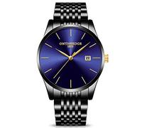 rorios Herren Edelstahl Dünn Uhren Analog Quarzuhr Business Fashion Kalender Metallarmband wasserdichte Multifunktion Männer Armbanduhr Uhr