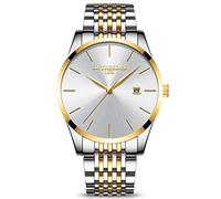 rorios Herren Edelstahl Dünn Uhren Analog Quarzuhr Business Fashion Kalender Metallarmband wasserdichte Multifunktion Männer Armbanduhr Uhr