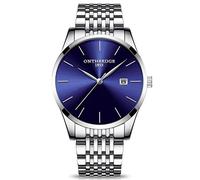 rorios Herren Edelstahl Dünn Uhren Analog Quarzuhr Business Fashion Kalender Metallarmband wasserdichte Multifunktion Männer Armbanduhr Uhr