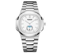 rorios Herren Einfache Armbanduhr Freizeit Quarz Uhren wasserdichte Datum Kalender Uhr Leuchtend Analog Uhr mit Edelstahl Armband für Männer Weiß