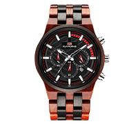 rorios Herren Holz Armbanduhren Leuchtend Uhr Men Watch Analog Quarz Armbanduhren mit Kalender Multifunction Männer Armbanduhr