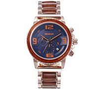 rorios Herren Holz Uhren Multifunktions Quarzuhr Handgefertigte Holzuhren Naturholz Wasserdicht Uhr Chronograph Armbanduhr für Herren