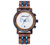 rorios Herren Holzuhr Analog Quarzuhr mit Holzarmband Natürliche Handgefertigt Holz-Armbanduhr Leichte Chronograph Herren Uhren