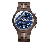 rorios Herren Holzuhr Analog Quarzuhr mit Holzarmband Natürliche Handgefertigt Holz-Armbanduhr Multi-Funktionen Chronograph Herren Uhr