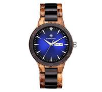 rorios Herren Holzuhr Leuchtuhr Quarz Analog Armbanduhr mit Datum Natürliche Leicht Handgefertigt Holz Uhr für Männer