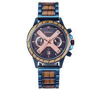 rorios Herren Holzuhr Multifunktion Chronograph Armbanduhr Naturholz Quarzuhr mit groß-Zifferblatt Klassisch Wasserdicht Herrenuhr