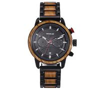 rorios Herren Holzuhr Multifunktions Chronograph Armbanduhr Naturholz Uhren für Herren mit Holzarmband Wasserdicht Herren Quarzuhr