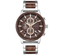rorios Herren Holzuhr Wasserdicht Analog Quarzuhr Handgefertigt Naturholz Uhren Chronograph Hölzerne Armbanduhr für Männer