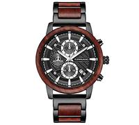 rorios Herren Holzuhr Wasserdicht Analog Quarzuhr Handgefertigt Naturholz Uhren Chronograph Hölzerne Armbanduhr für Männer