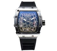 rorios Herren Quarz Uhr Mode Tonneau Armbanduhren Leuchtend Analog Uhr Freizeit Sport Herrenuhren für Männer mit Datum Kalender Silber Schwarz