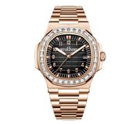 RORIOS Herren Quarzuhr Datum-Wochentag Anzeige Edelstahlarmband Roségold - Silber Optik Alltag/Business/Außenaktivitäten Uhr Roseschwarz