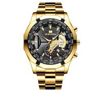 RORIOS Herren Quarzuhr mit Datumsanzeige Leuchtende Zeigerwaterdichte Wache Sportliche Uhr für Männer Gold