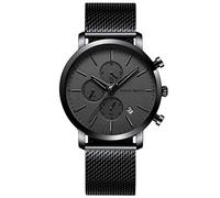 rorios Herren Uhr Chronographen Analogue Quartz Armbanduhr mit Edelstahlband Wasserdicht Business Herrenuhr Mode Uhren für Männer