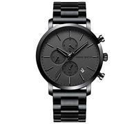 rorios Herren Uhr Chronographen Analogue Quartz Armbanduhr mit Edelstahlband Wasserdicht Business Herrenuhr Mode Uhren für Männer