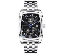 rorios Herren Uhren Analog Quarz Armbanduhren Edelstahlband Leuchtende Business Datum Uhren Wasserdicht Männer Uhr Schwarz
