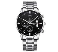 rorios Herren Uhren Analog Quarz Armbanduhren und Edelstahlband Zifferblatt Chronograph Uhr Leuchtend Geschäft Uhren mit Datum Kalender Mode Männer Armbanduhr