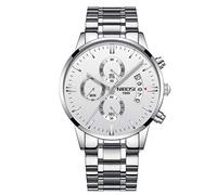 rorios Herren Uhren Analog Quarz Armbanduhren und Edelstahlband Zifferblatt Chronograph Uhr Leuchtend Geschäft Uhren mit Datum Kalender Mode Männer Armbanduhr