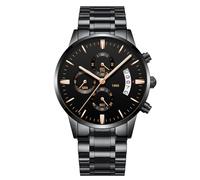 RORIOS Herren Uhren Analog Quarz Armbanduhren und Edelstahlband Zifferblatt Chronograph Uhr Leuchtend Geschäft Uhren mit Datum Kalender Mode Männer Armbanduhr