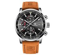 rorios Herren Uhren Wasserdichter Chronograph Analog Quartz Uhren mit Lederarmband Business Multifunktions Uhren für Männer