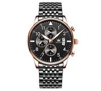 rorios Herrenuhr Analog Quarz Armbanduhr Edelstahl Armband Multifunktionale Uhren mit Kalender Leuchtend Wasserdicht Mode Herrenuhr