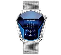 rorios Herrenuhr Analog Quarz Armbanduhr mit Edelstahl Mesh Armband Kreative Männer Uhren Cooles Wasserdicht Armbanduhren für Herren