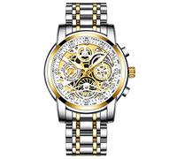 rorios Herrenuhr Chronograph Analog Quarz Armbanduhr Edelstahl Armband Wasserdicht Leuchtend Multifunktions Uhren Business Herrenuhr