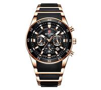 rorios Herrenuhr Leuchtuhr Classic Analogue Quartz Uhr mit Edelstahlarmband Sport Chronographen Armbanduhr für Herren