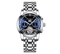 RORIOS Herrenuhren Automatik Mechanische Uhr Mit Edelstahlband - Klassische Leuchtende Wasserdichte Armbanduhr für Männer