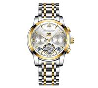 RORIOS Herrenuhren Automatik Mechanische Uhr mit Edelstahlband Klassisches Leuchtende Uhr Wasserdicht Armbanduhr Uhr für Männer