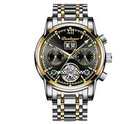 RORIOS Herrenuhren Automatik Mechanische Uhr mit Edelstahlband Klassisches Leuchtende Uhr Wasserdicht Armbanduhr Uhr für Männer