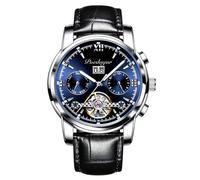 Rorios Herrenuhren Automatik Mechanische Uhr Mit Lederband - Klassische Leuchtende Wasserdichte Armbanduhr für Männer